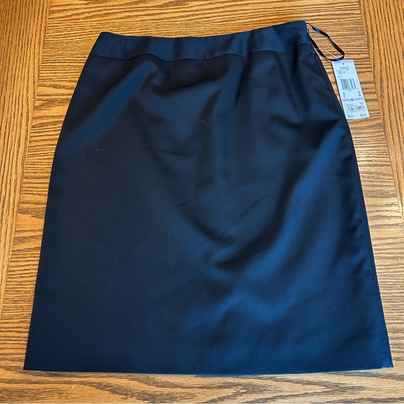 Anne Klein Classic Black Side Zip Stretch Pencil Skirt Size 6 - Picture 1 of 10